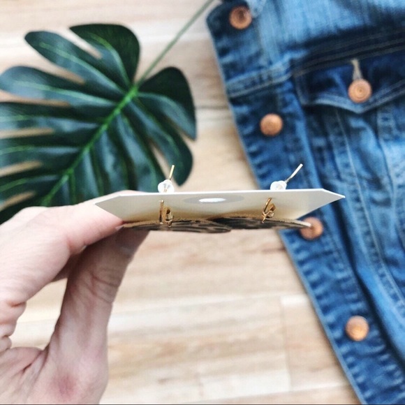 Kyma Studio Cork Teardrop Earrings in Leopard Print - Picture 4 of 4